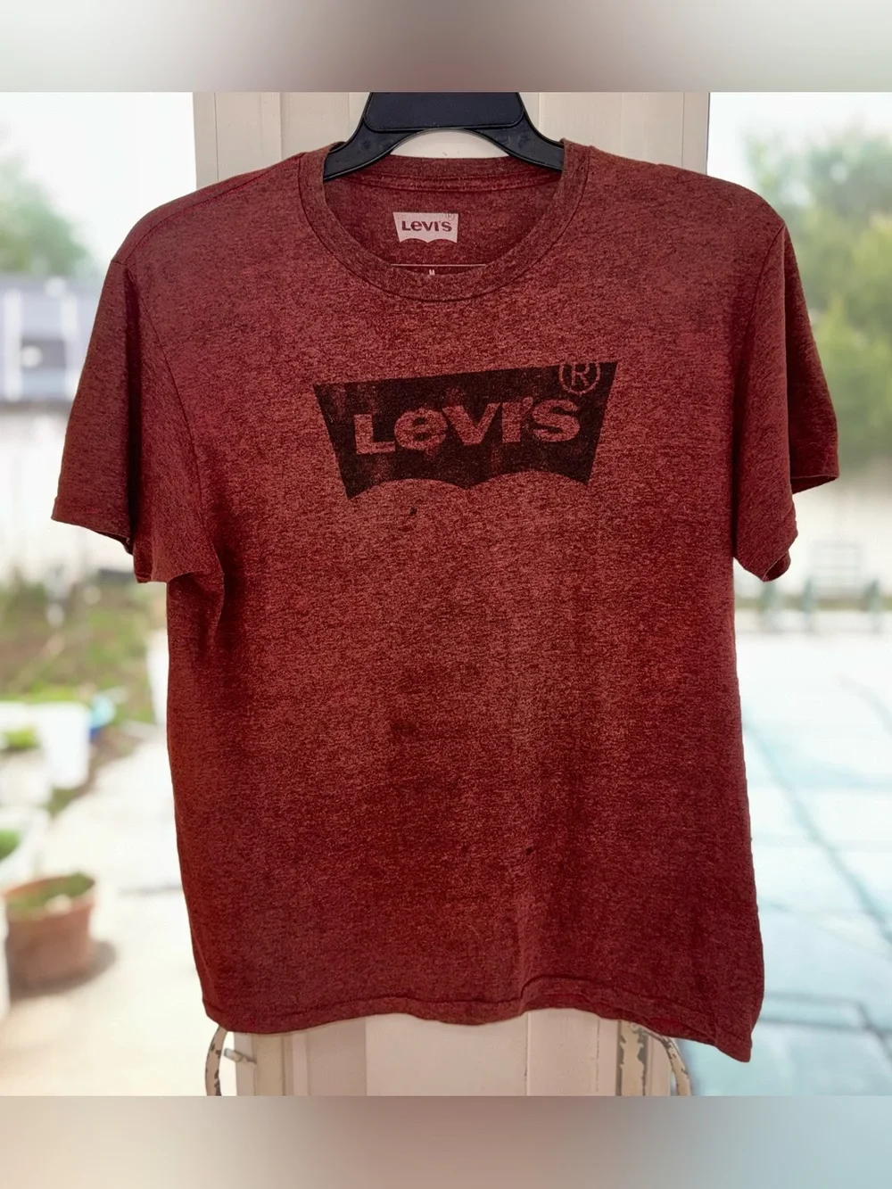 Levi’s Men’s Medium Red Heather Graphic Logo T-Shirt Short Sleeve Batwing Tee M